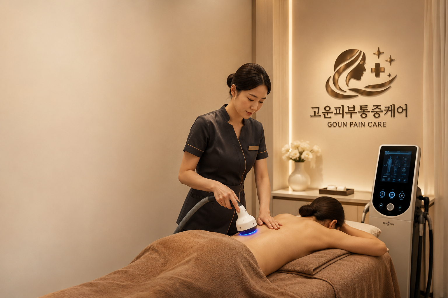 고운통증케어 프리미엄 에너지 테라피 관리 장면